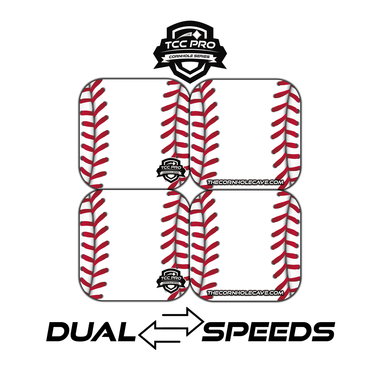 Elite Pro Cornhole Bags – Set of 4 - Extra Hole Friendly & 5x Longer Lasting - Baseball