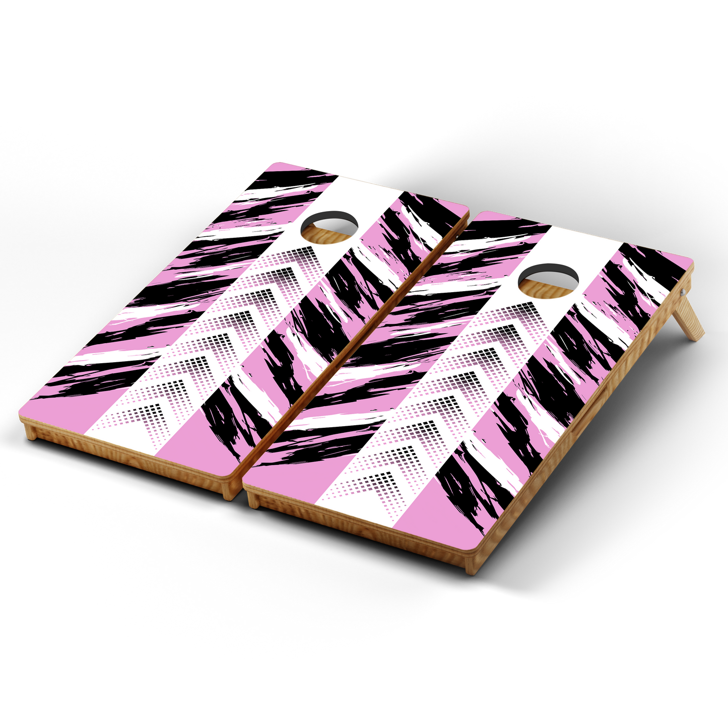 Professional Cornhole Boards – 5 Levels of Quality for Every Player - Pink Black Directional Grunge