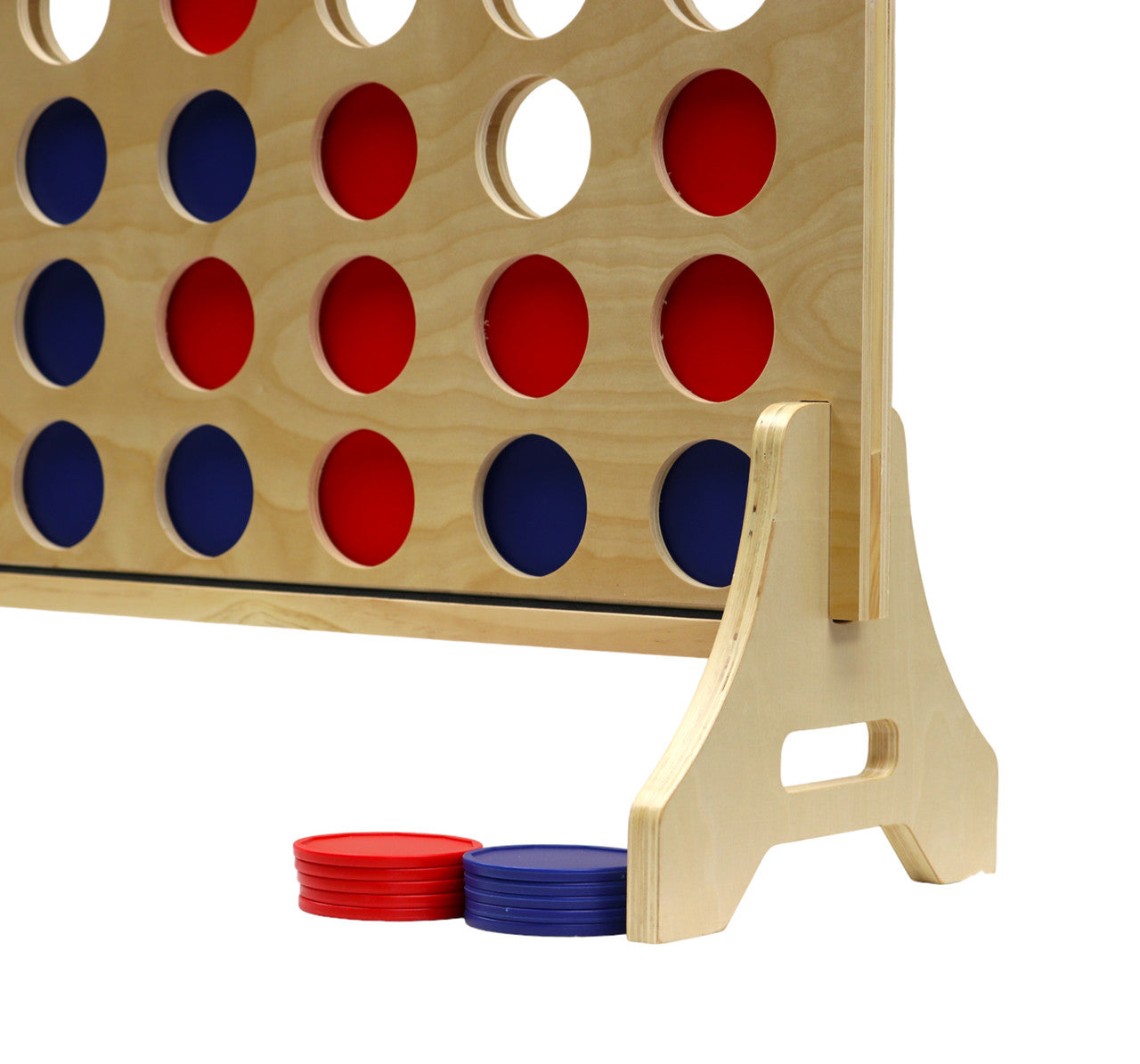 Premium Natural Giant Four in a Row - Choose Your Puck Colors