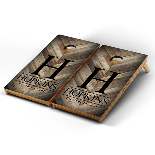 Professional Cornhole Boards – 5 Levels of Quality for Every Player - Herringbone Custom Name