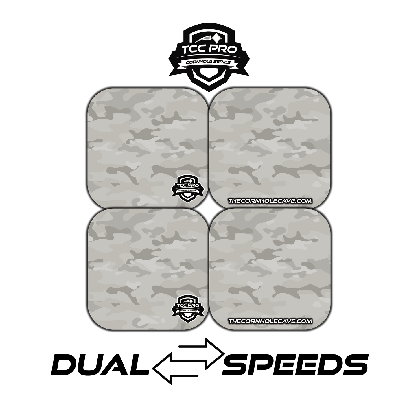 Elite Pro Cornhole Bags – Set of 4 - Extra Hole Friendly & 5x Longer Lasting - Light Grey Camo