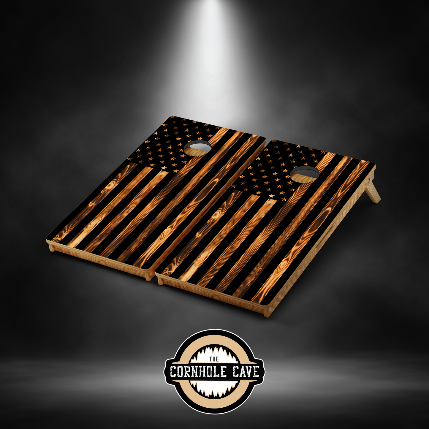Pro Cornhole Boards - Burnt Wood USA Flag