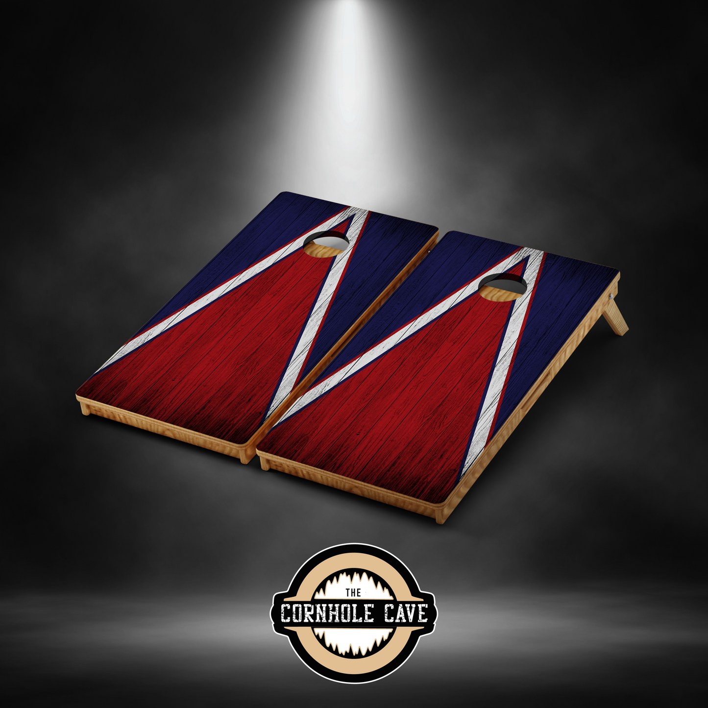 Pro Cornhole Boards - Red White Blue Triangle