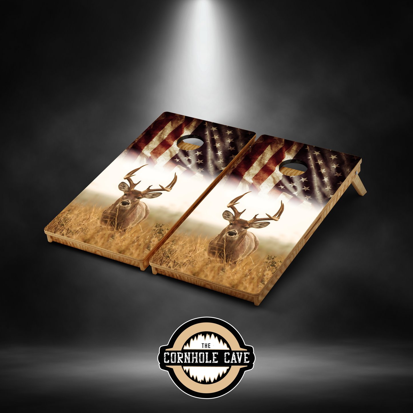 Pro Cornhole Boards - USA Whitetail Deer