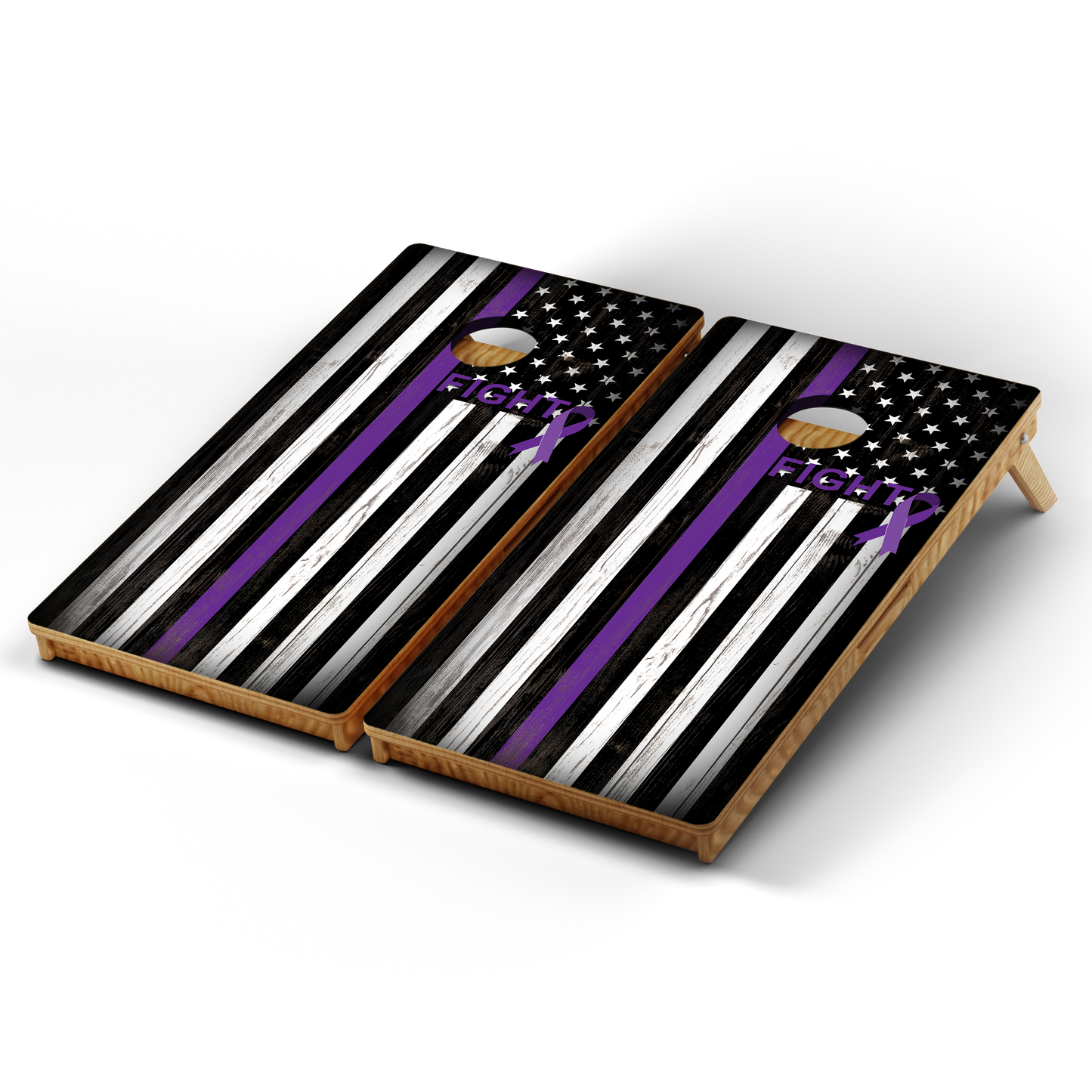 Professional Cornhole Boards – 5 Levels of Quality for Every Player - Pancreatic Cancer Awareness US Flag