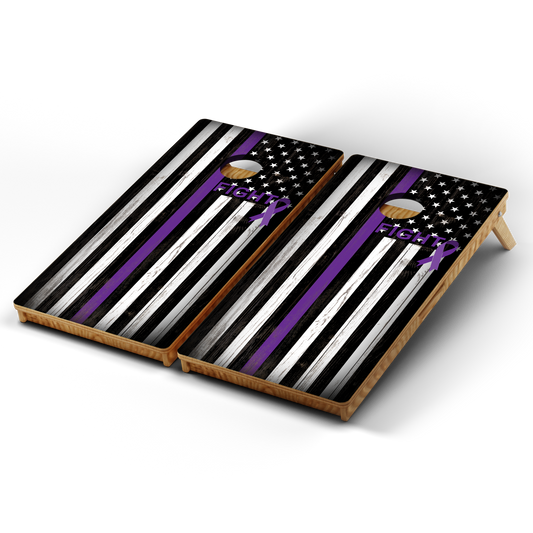 Professional Cornhole Boards – 5 Levels of Quality for Every Player - Pancreatic Cancer Awareness US Flag