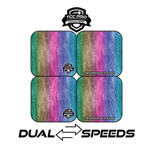 Elite Pro Cornhole Bags –  Set of 4 - Extra Hole Friendly & 5x Longer Lasting - Pastel Glitter