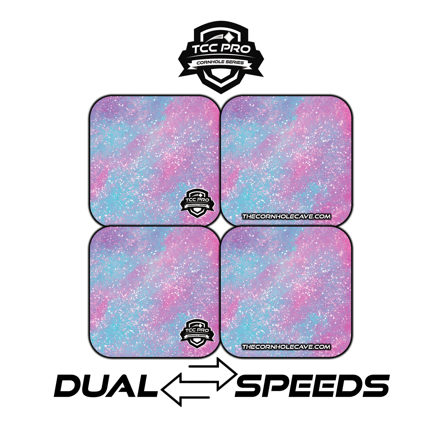 Elite Pro Cornhole Bags – Set of 4 - Extra Hole Friendly & 5x Longer Lasting - Pastel Watercolor Glitter