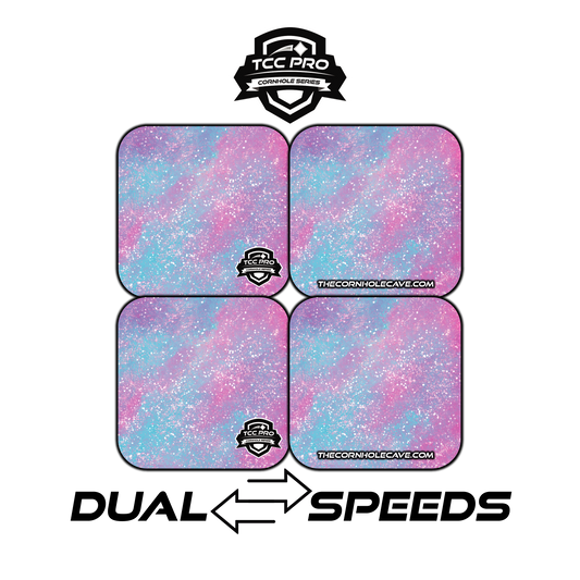 Elite Pro Cornhole Bags –  Set of 4 - Extra Hole Friendly & 5x Longer Lasting - Pastel Watercolor Glitter