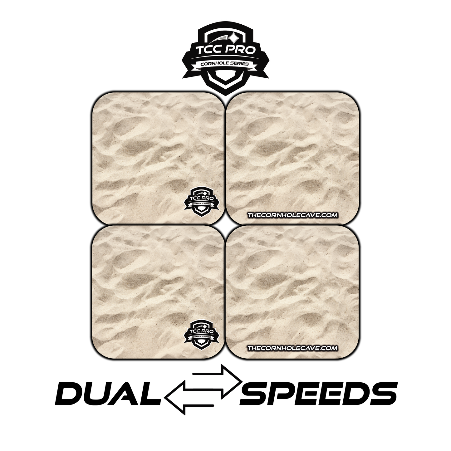 Elite Pro Cornhole Bags – Set of 4 - Extra Hole Friendly & 5x Longer Lasting - Tan Beach Sand