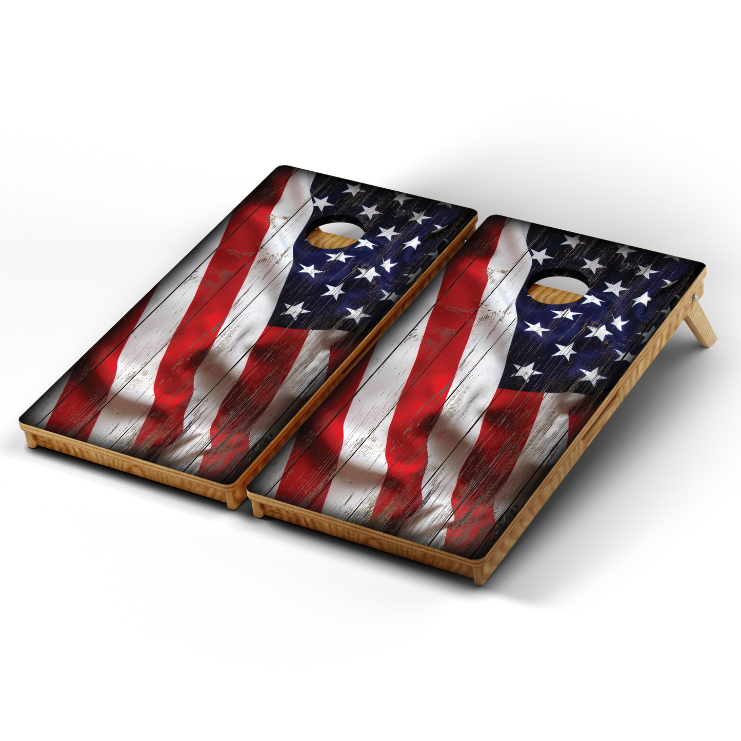Professional Cornhole Boards – 5 Levels of Quality for Every Player - Wavy US Flag Wood