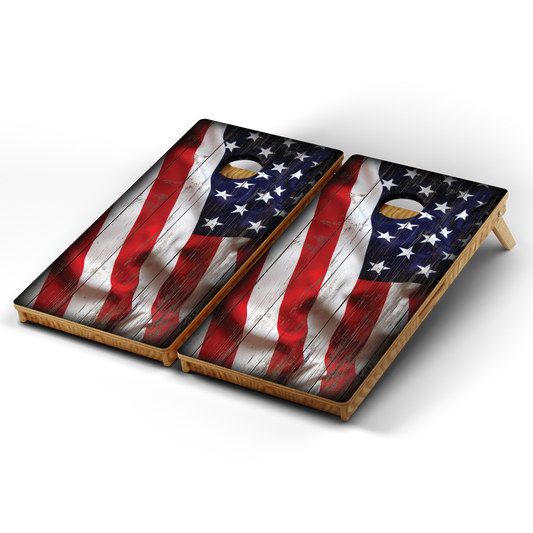 Professional Cornhole Boards – 5 Levels of Quality for Every Player - Wavy US Flag Wood