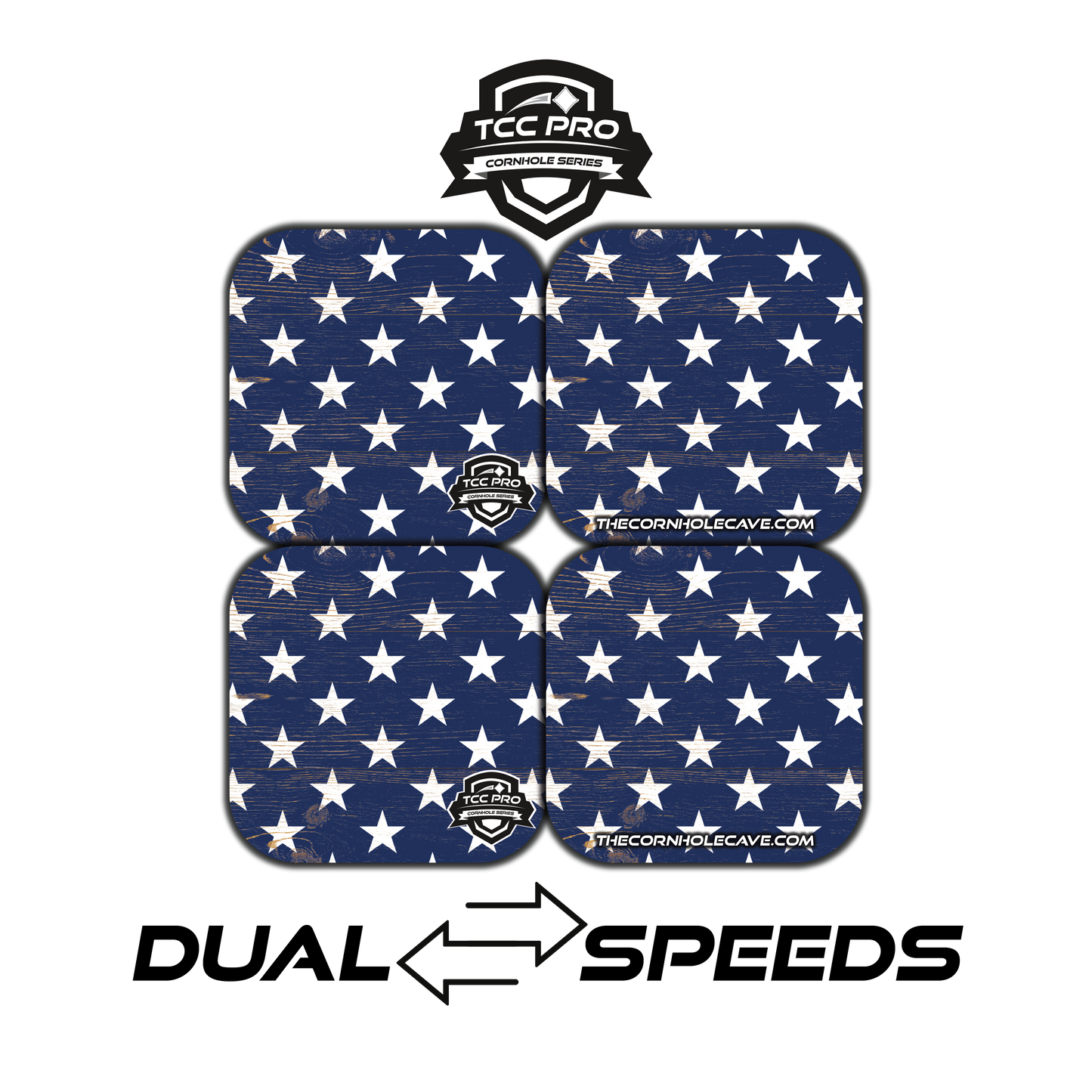 Elite Pro Cornhole Bags – Set of 4 - Extra Hole Friendly & 5x Longer Lasting - Stars
