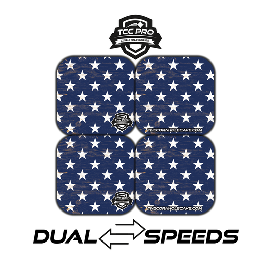Elite Pro Cornhole Bags –  Set of 4 - Extra Hole Friendly & 5x Longer Lasting - Stars