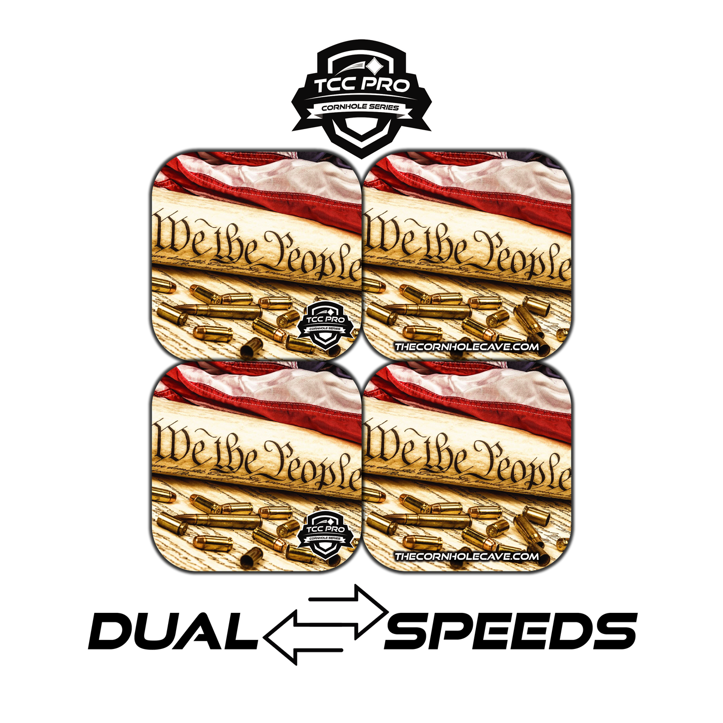 Elite Pro Cornhole Bags – Set of 4 - Extra Hole Friendly & 5x Longer Lasting - We The People
