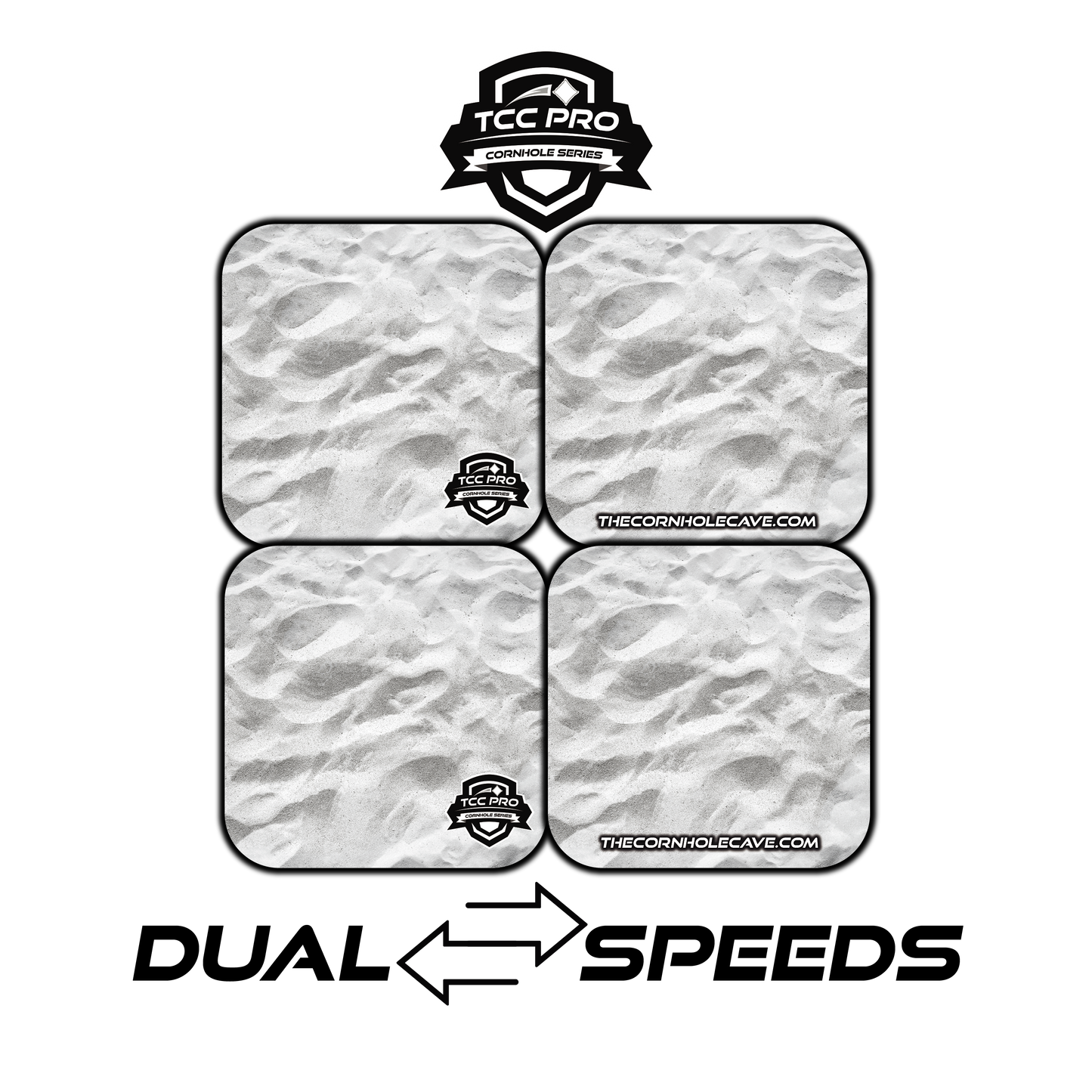 Elite Pro Cornhole Bags – Set of 4 - Extra Hole Friendly & 5x Longer Lasting - White Sand