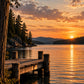 Lakeside Sunset | The Lake Life Collection | Professional Cornhole Boards