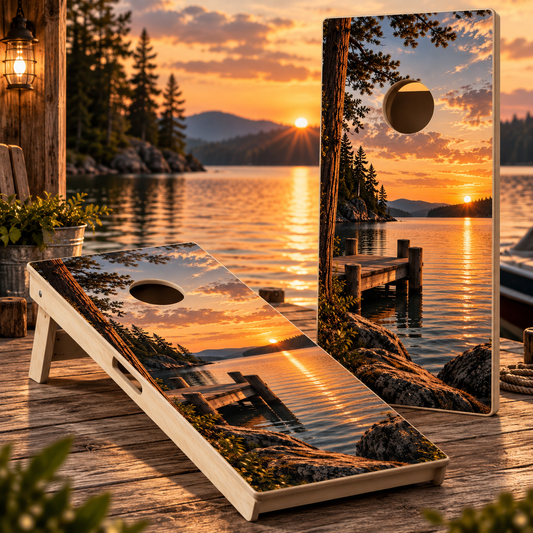Lakeside Sunset | The Lake Life Collection | Professional Cornhole Boards