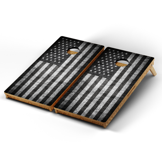 Professional Cornhole Boards – 5 Levels of Quality for Every Player - USA Flag Black & White