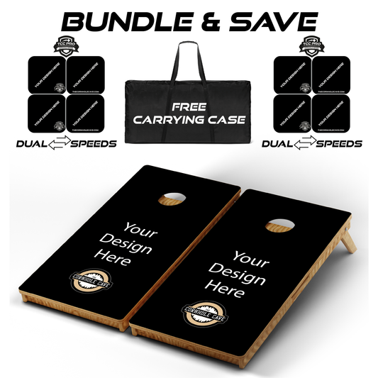 Ultimate Cornhole Bundle: Boards, Pro Bags, & Free Carrying Case ($50 Value) - Custom