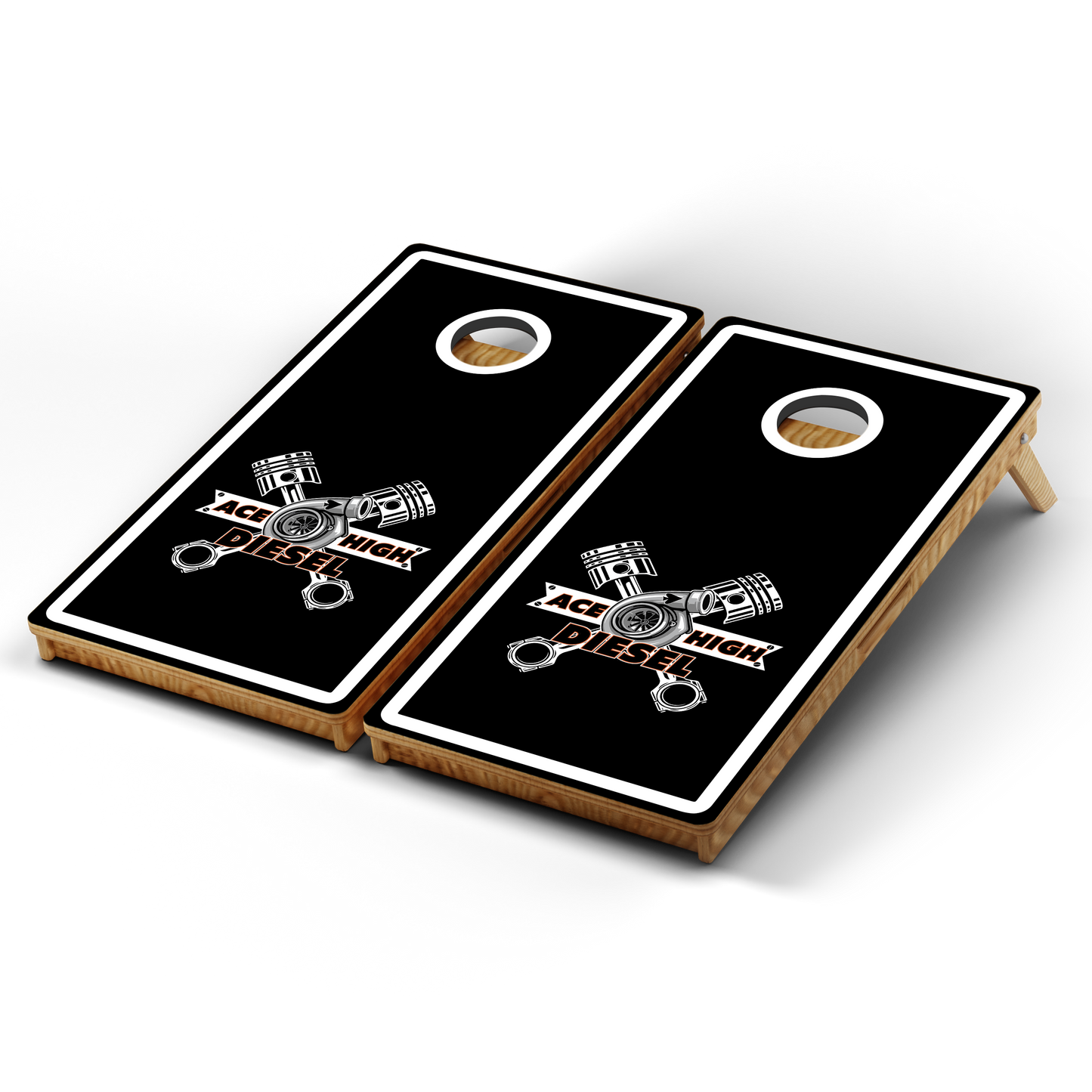 Professional Cornhole Boards – 5 Levels of Quality for Every Player - Custom Logo Black