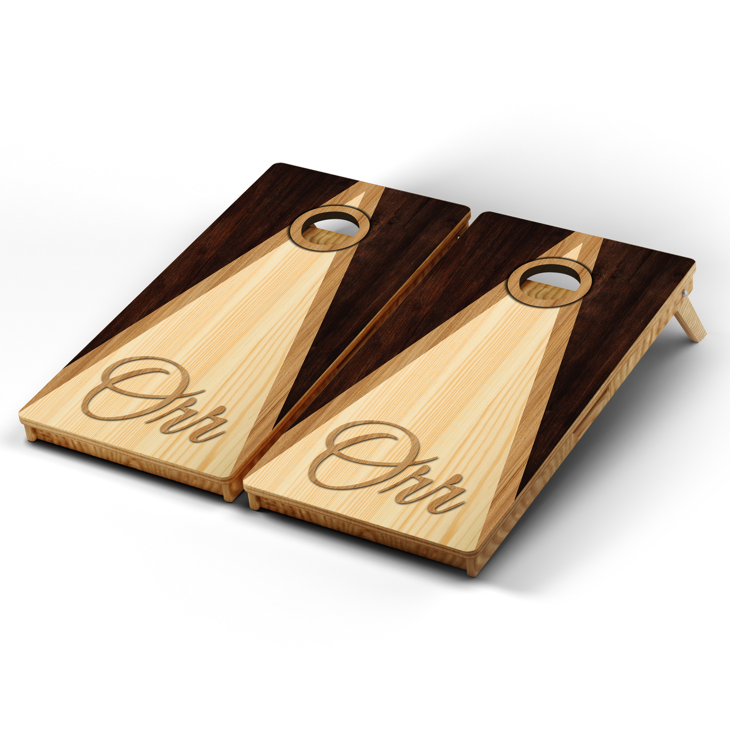 Professional Cornhole Boards – 5 Levels of Quality for Every Player - Custom Name Wooden Triangle