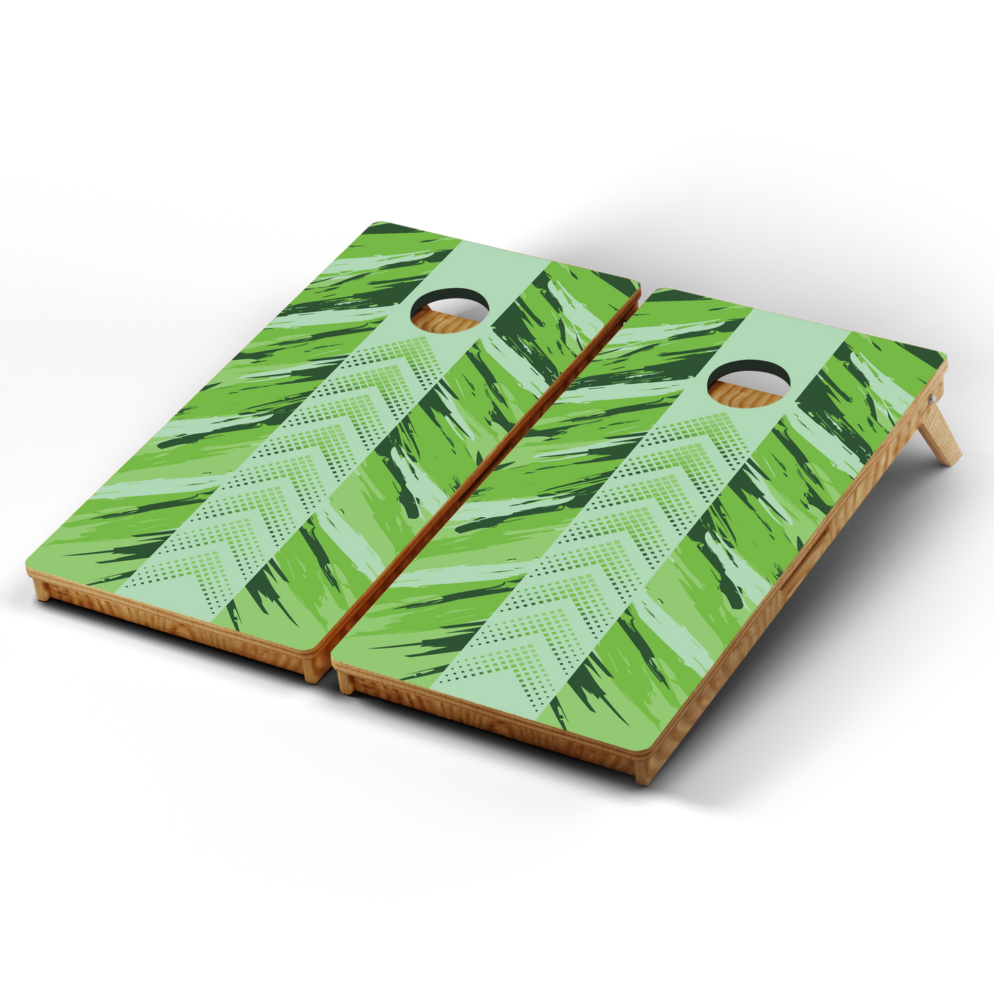 Professional Cornhole Boards – 5 Levels of Quality for Every Player - Two Toned Green Directional Grunge