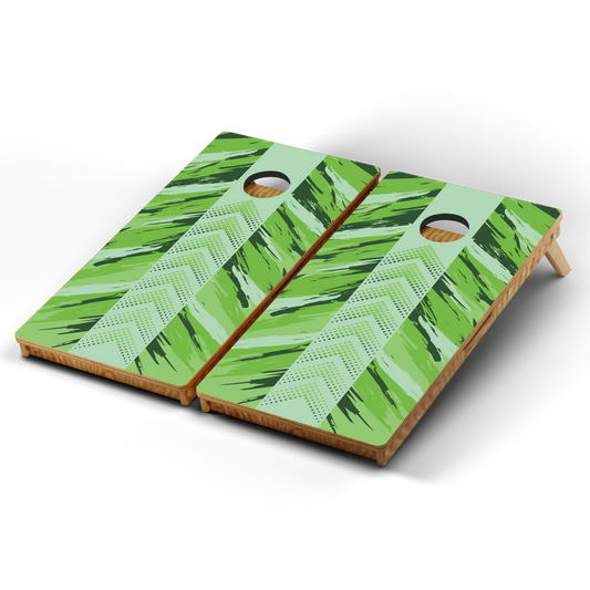 Professional Cornhole Boards – 5 Levels of Quality for Every Player - Two Toned Green Directional Grunge