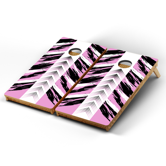 Professional Cornhole Boards – 5 Levels of Quality for Every Player - Pink Black Directional Grunge