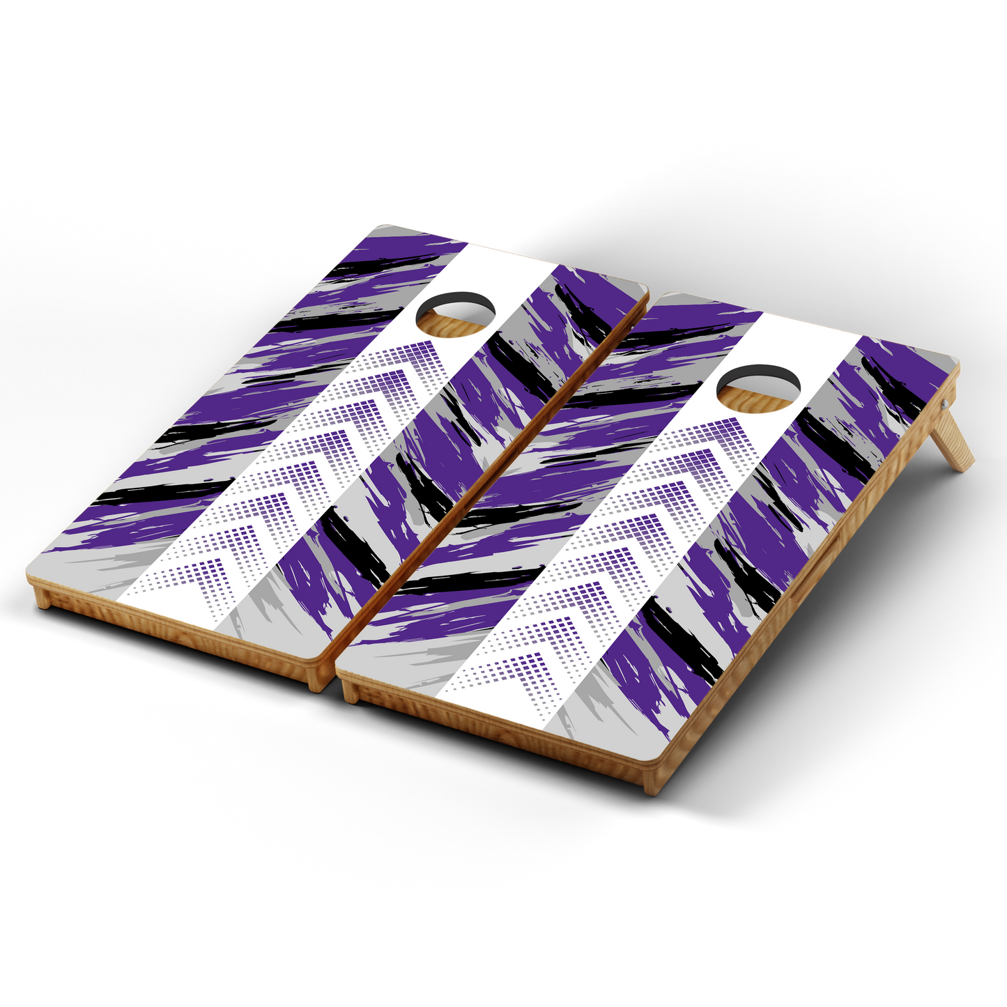 Professional Cornhole Boards – 5 Levels of Quality for Every Player - Purple Black Directional Grunge