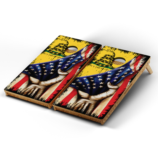Professional Cornhole Boards – 5 Levels of Quality for Every Player - Don't Tread On Me Hand Pull