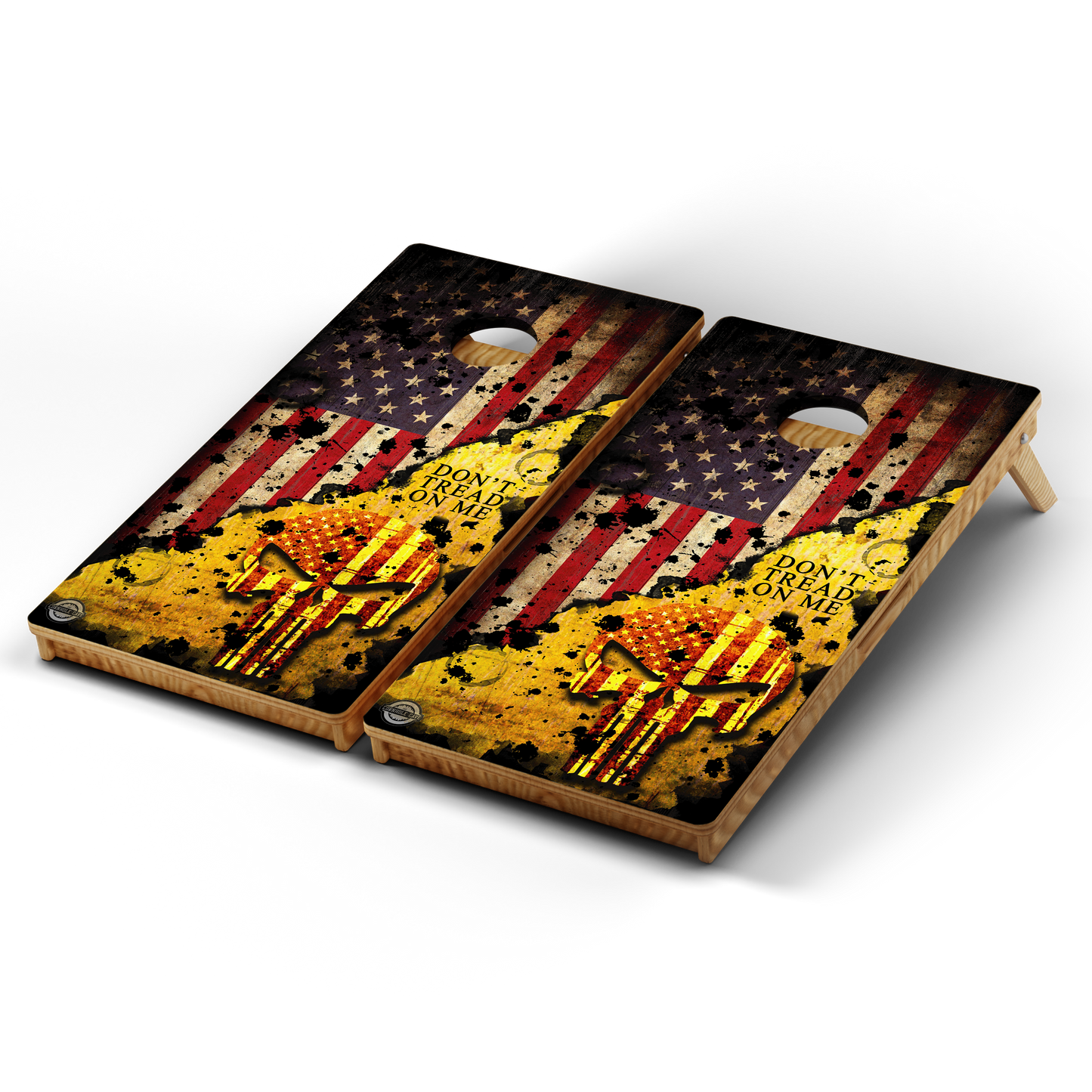 Professional Cornhole Boards – 5 Levels of Quality for Every Player - Don't Tread On Me Punisher Skull