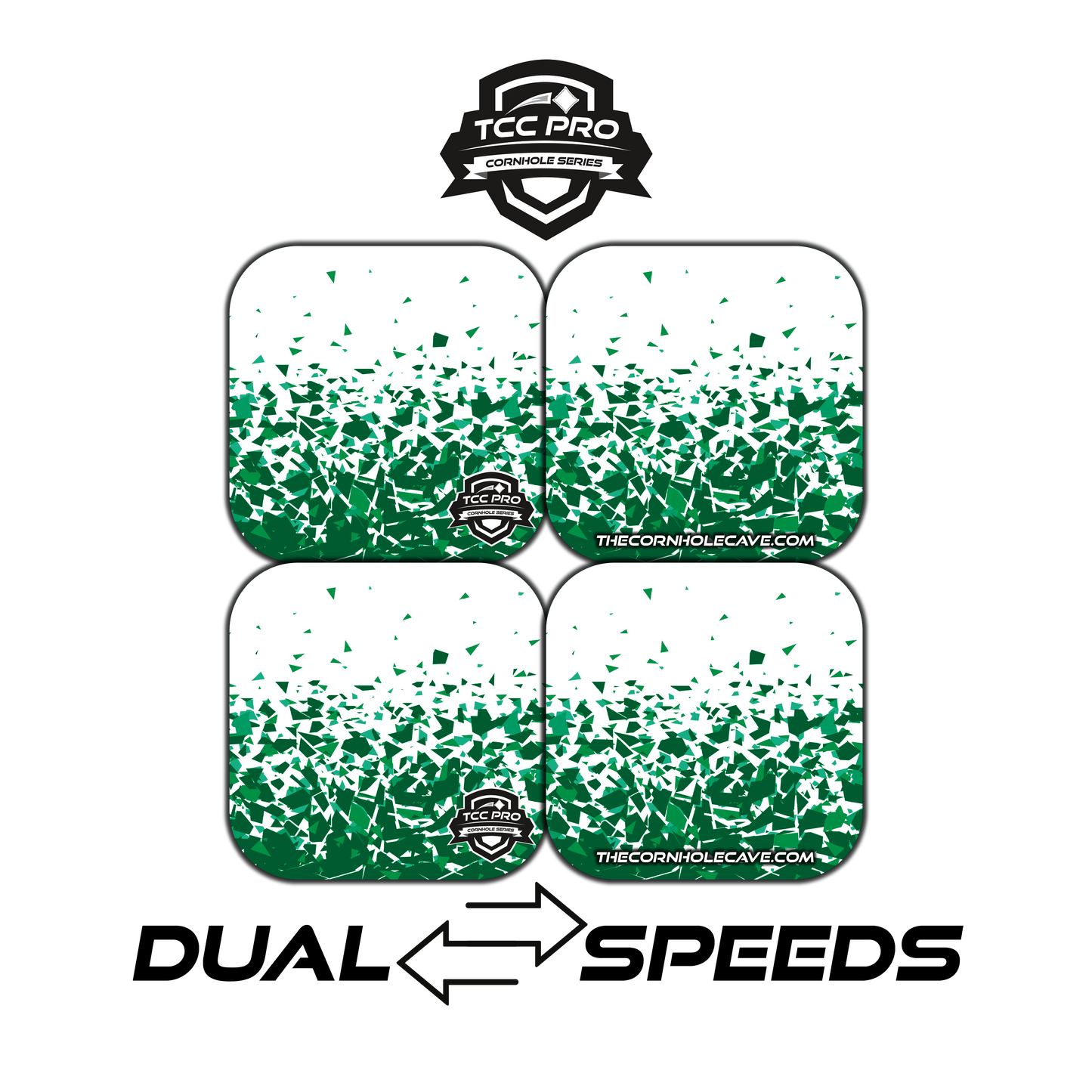 Elite Pro-Style Cornhole Bags – Unmatched Precision, Durability & Game-Changing Performance - Green Shattered Glass - FREE SHIPPING!