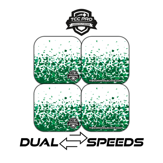 Elite Pro-Style Cornhole Bags – Unmatched Precision, Durability & Game-Changing Performance - Green Shattered Glass - FREE SHIPPING!