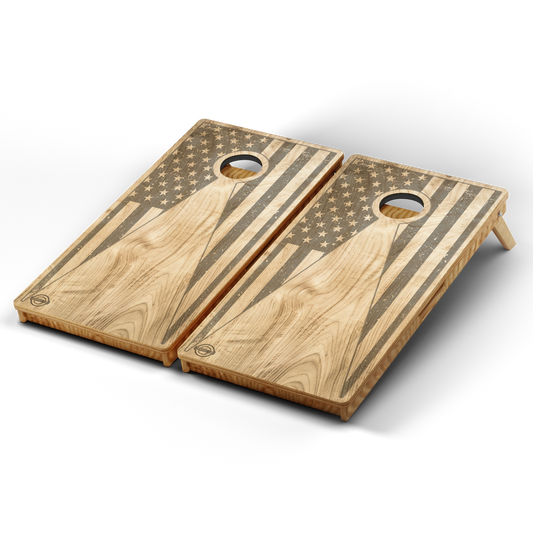 Professional Cornhole Boards – 5 Levels of Quality for Every Player - Light Grey USA Wood Keyhole