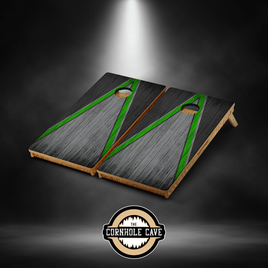 Pro Cornhole Boards - Lime Grey Triangle