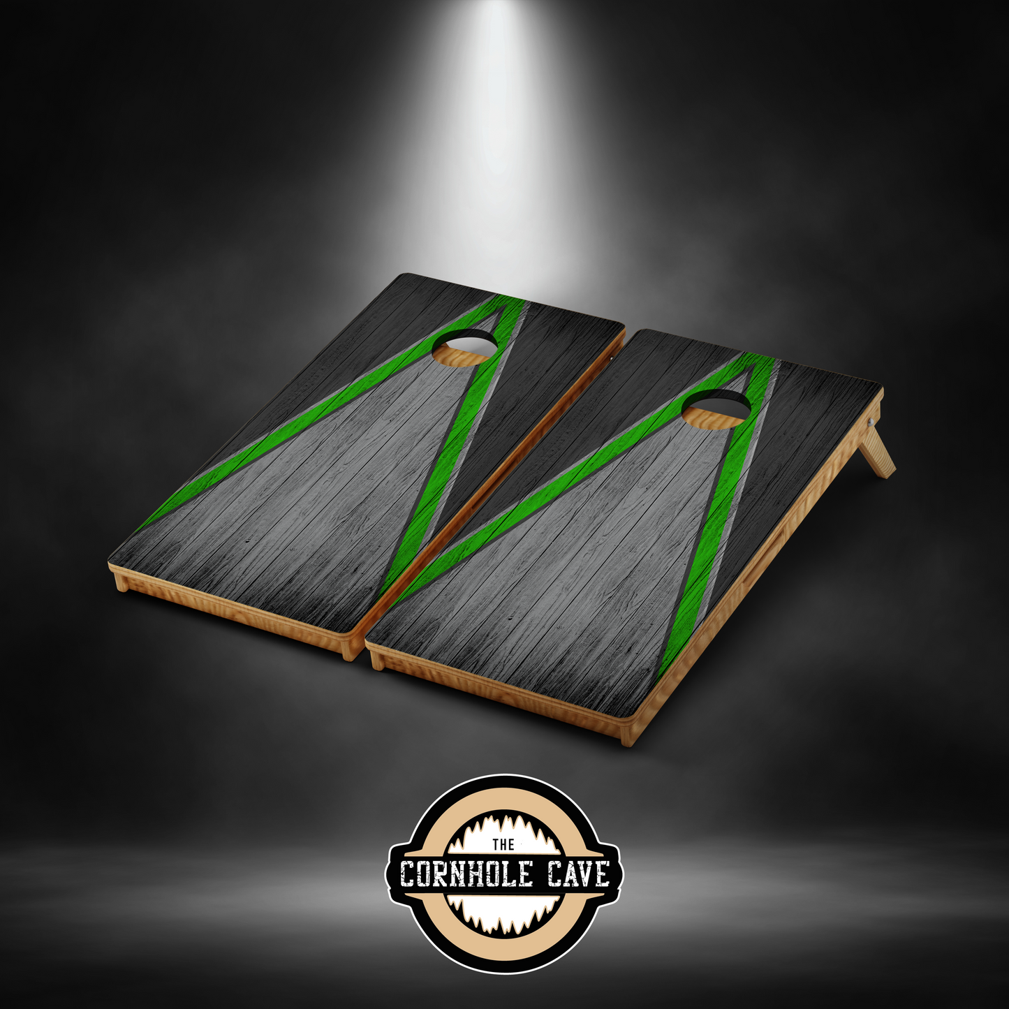 Pro Cornhole Boards - Lime Grey Triangle