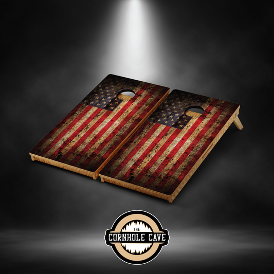 Pro Cornhole Boards - US Flag Rustic