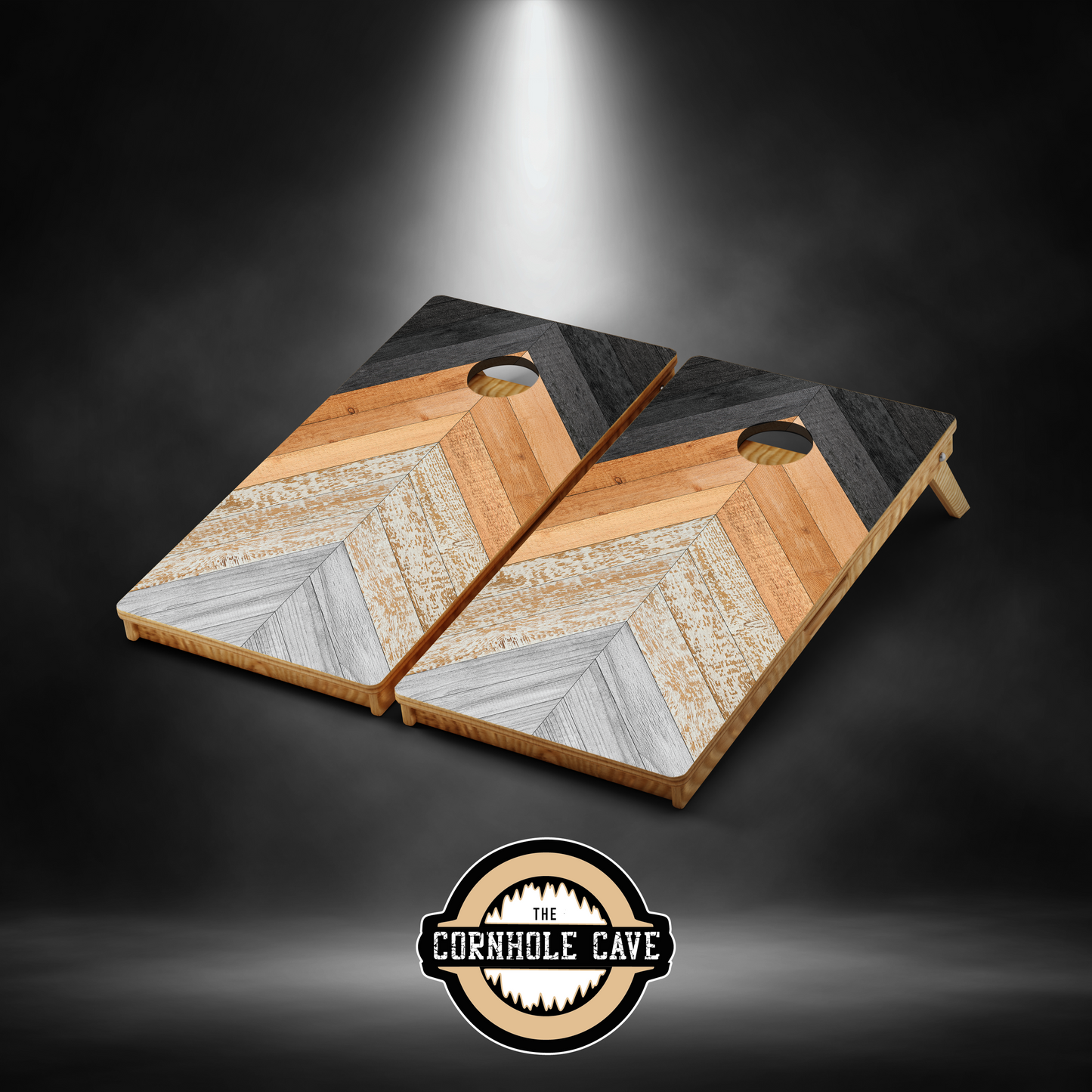 Elite Cornhole Boards - Wood Herringbone