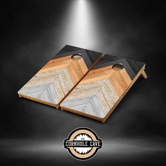 Elite Cornhole Boards - Wood Herringbone