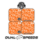 Elite Pro Cornhole Bags –  Set of 4 - Extra Hole Friendly & 5x Longer Lasting - Orange White Paint Splatter