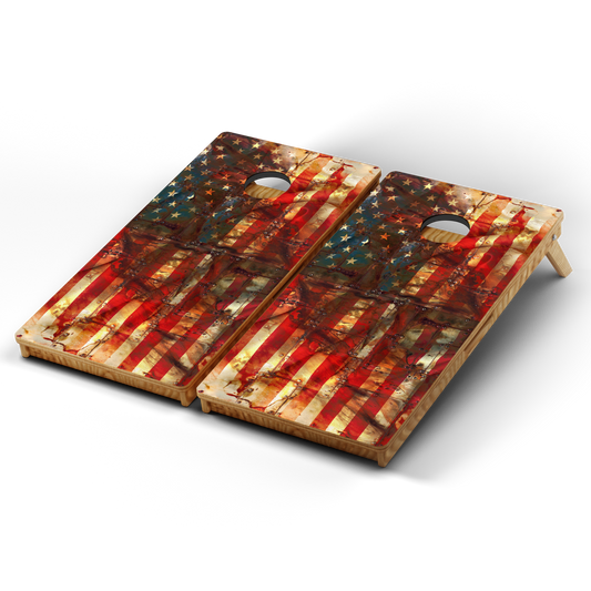 Professional Cornhole Boards – 5 Levels of Quality for Every Player - Rusted US Flag