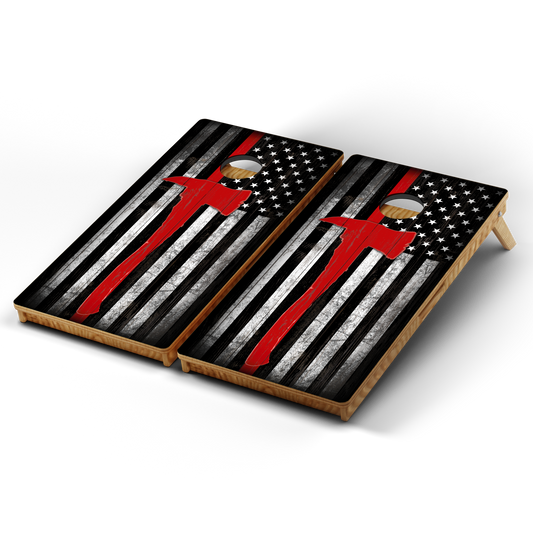 Professional Cornhole Boards – 5 Levels of Quality for Every Player - Thin Red Line Axe Firefighter