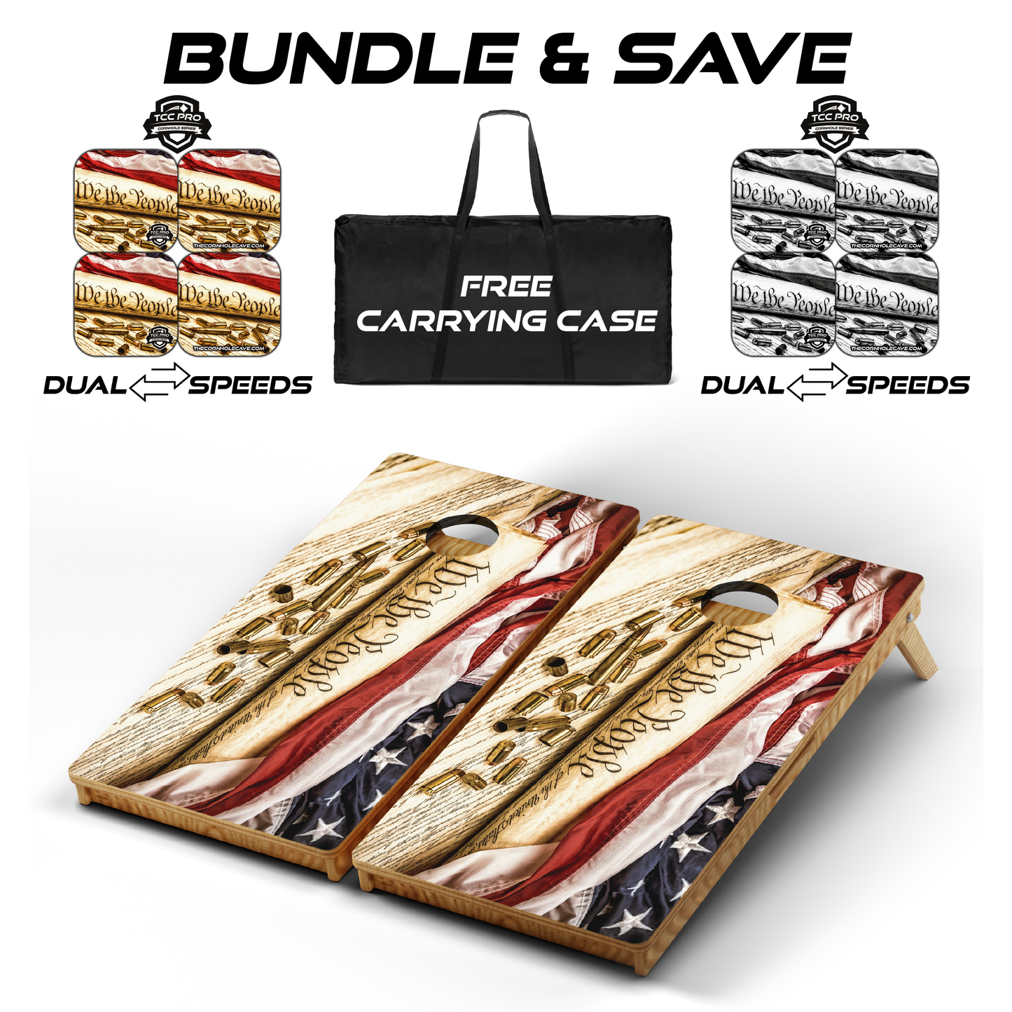 Ultimate Cornhole Bundle: Boards, Pro Bags, & Free Carrying Case ($50 Value) - We The People