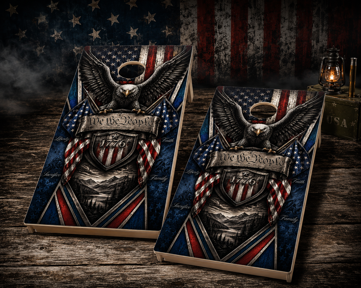 We The People of the United States | Patriot Collection | Professional Cornhole Boards